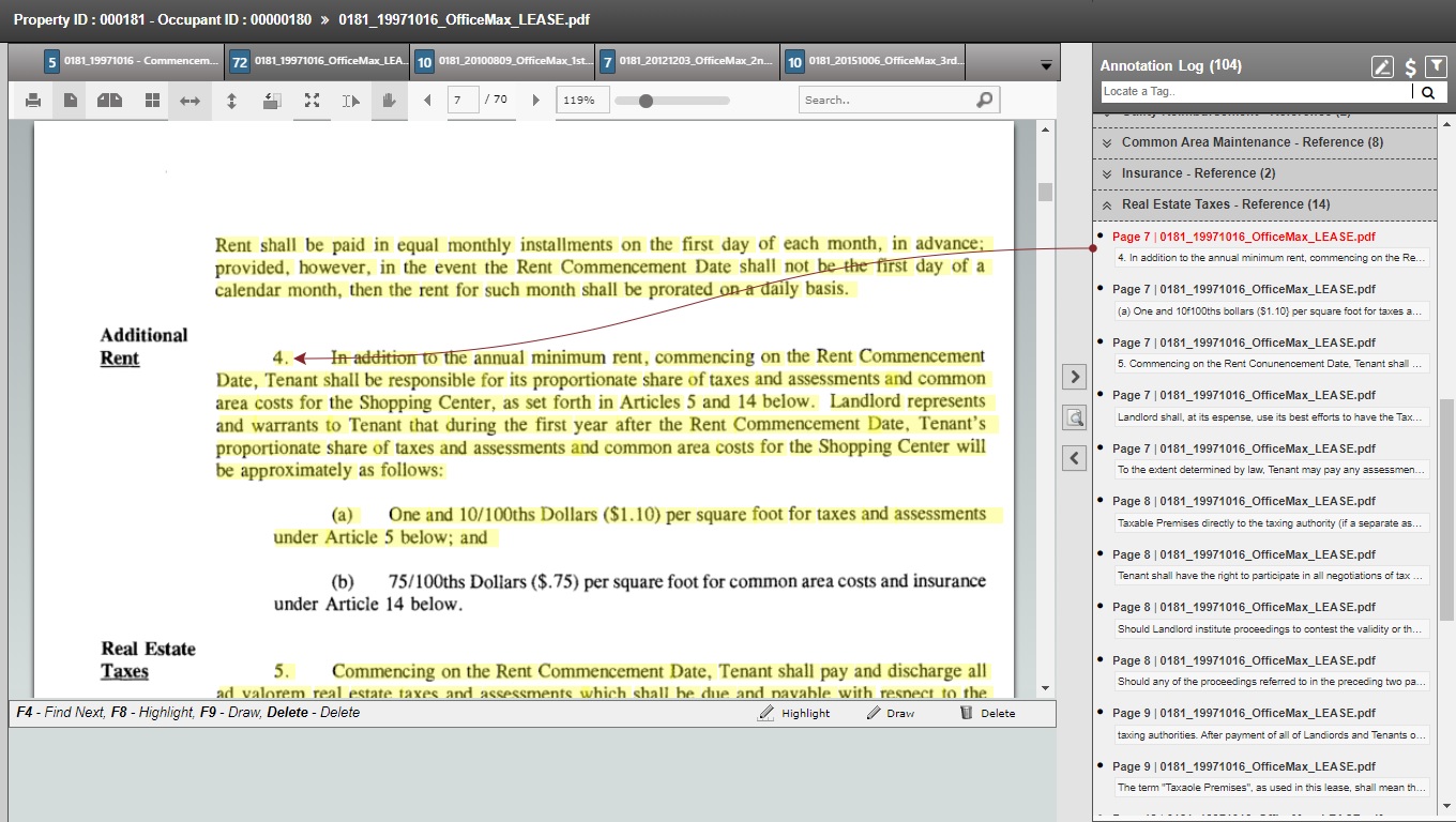 Paragraph annotated for RET